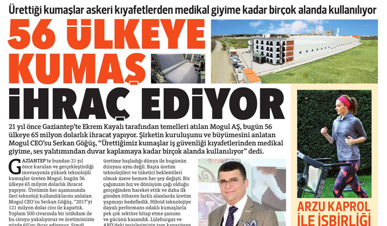 56 Ülkeye kumaş ihraç ediyor