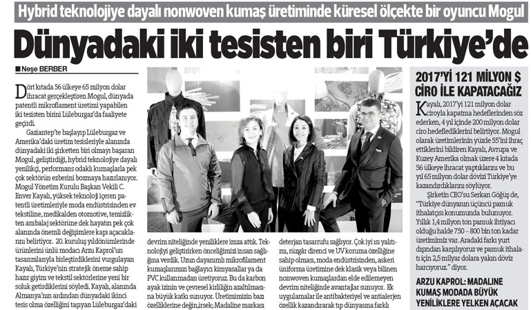 Dünyadaki iki tesisten biri Türkiye'de